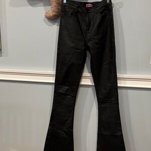 Edikted Black Women's Faux leather Flare Pants